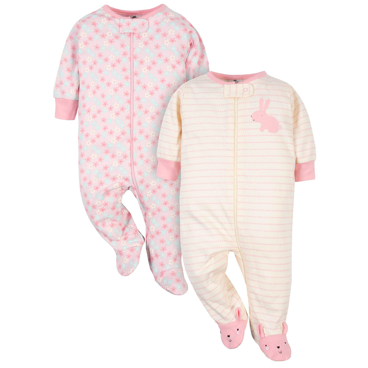 2-Pack Organic Baby Girls Bunny Sleep 'N Plays