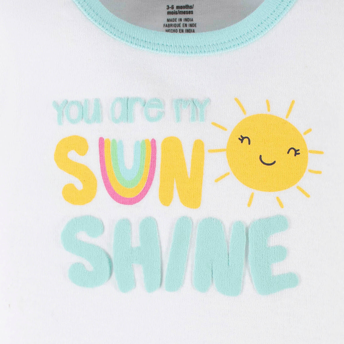 4-Pack Baby Girls Dots Of Rainbows Short Sleeve Onesies Bodysuits, view 3