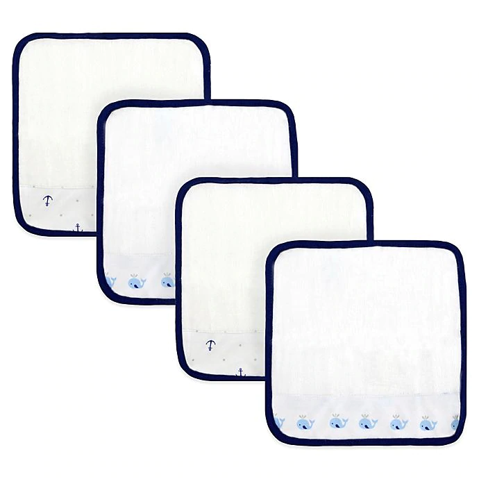 4-Pack Baby Boys Woven Washcloths
