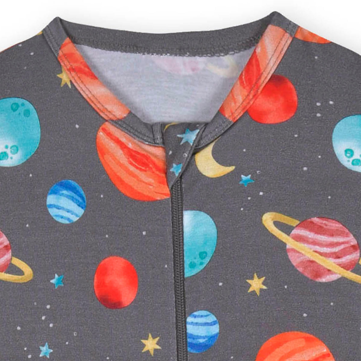 Baby & Toddler Outer Space Buttery Soft Viscose Made from Eucalyptus Snug Fit Footed Pajamas, view 3