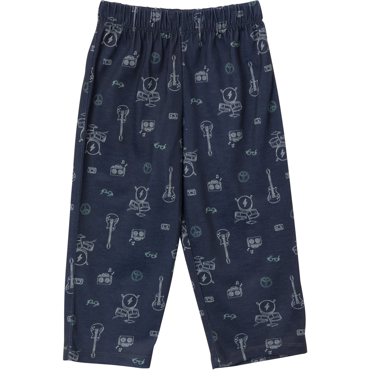 3-Piece Toddler Boys Rock & Roll T-Shirt, Shorts & Pants Pajama Set, view 4