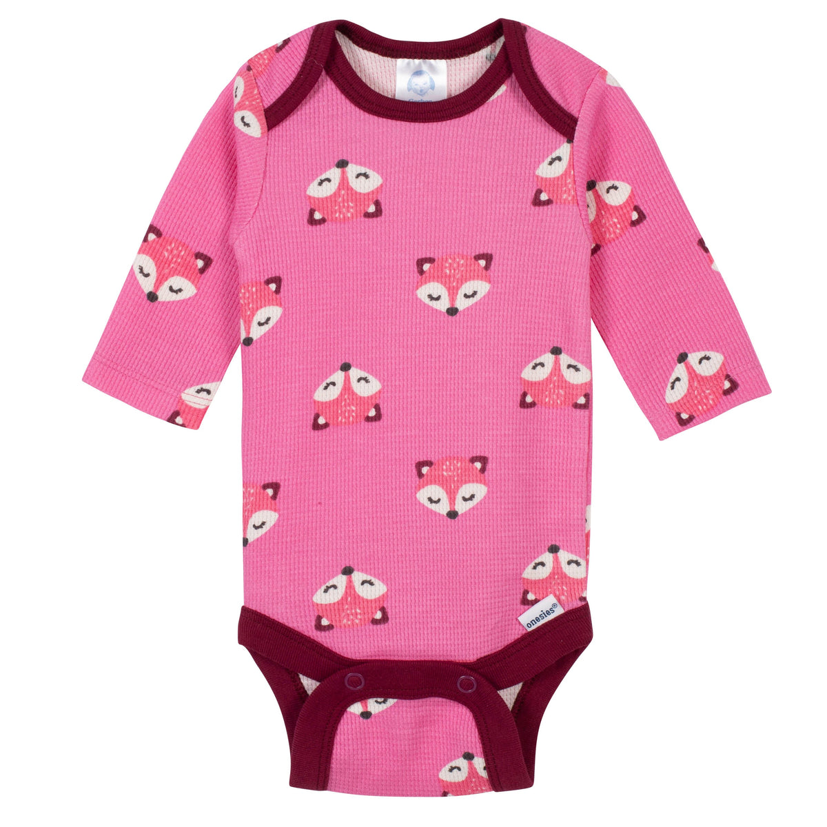 3-Pack Baby Girls Fox Thermal Long Sleeve Onesies Bodysuits, view 2