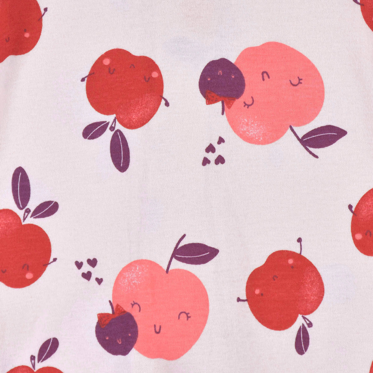2-Pack Baby & Toddler Girls Apple Bouquets Snug Fit Footed Cotton Pajamas, view 5
