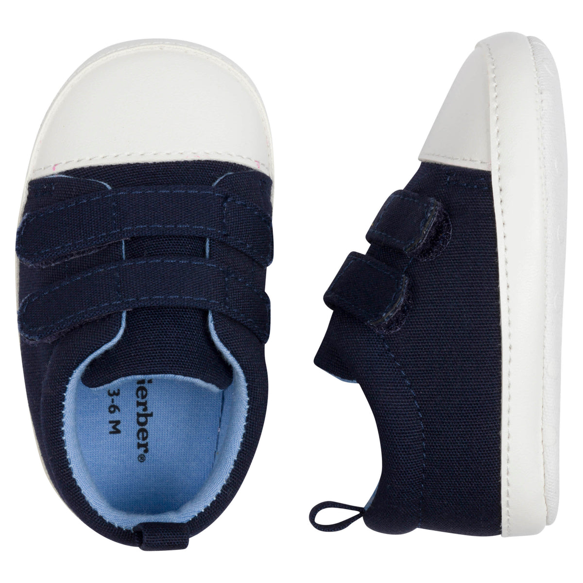 Baby Neutral Navy Canvas Shoes, view 2