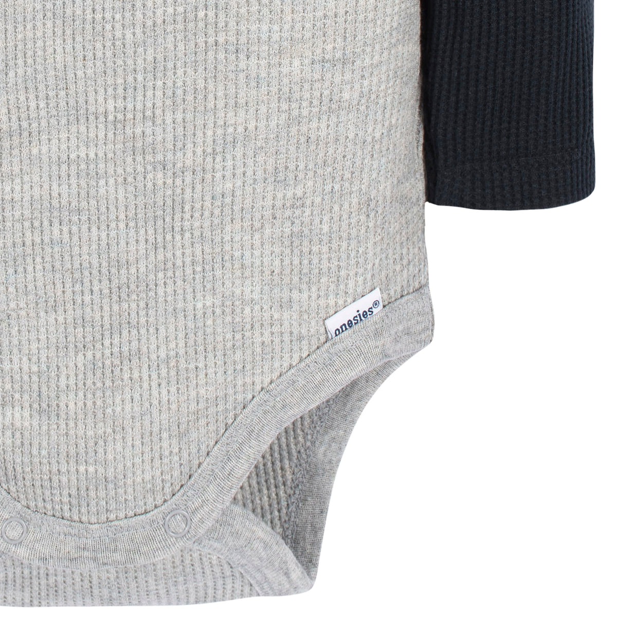 2-Pack Baby Boys Red & Heather Gray Long Sleeve Henley Onesies Bodysuits, view 5
