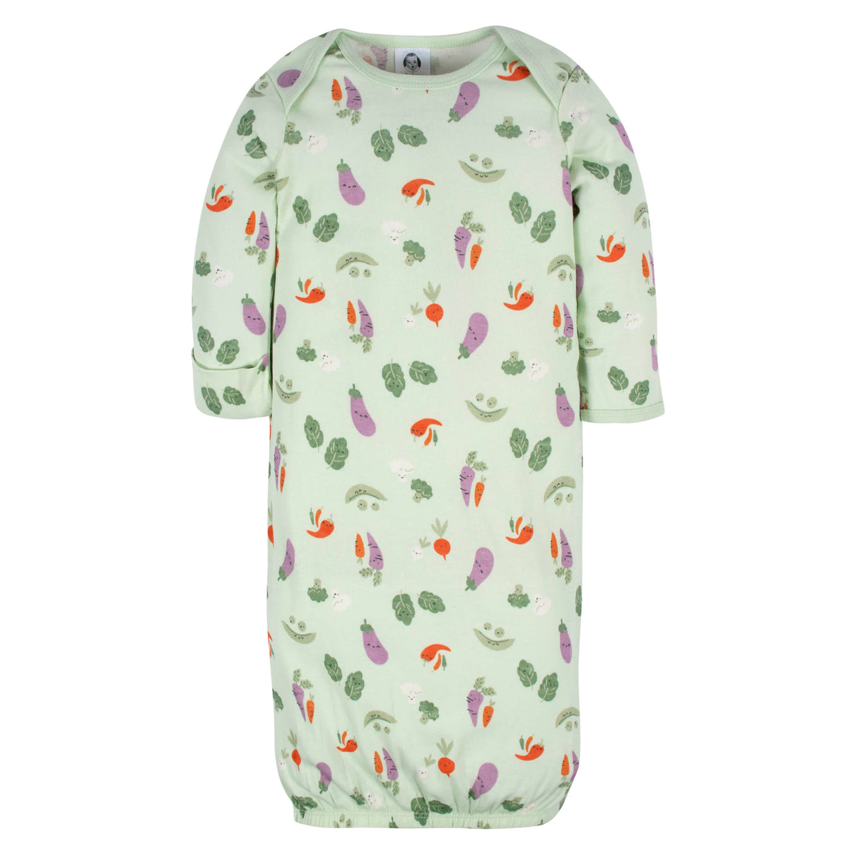 4-Pack Baby Neutral Happy Veggies Gowns, view 6