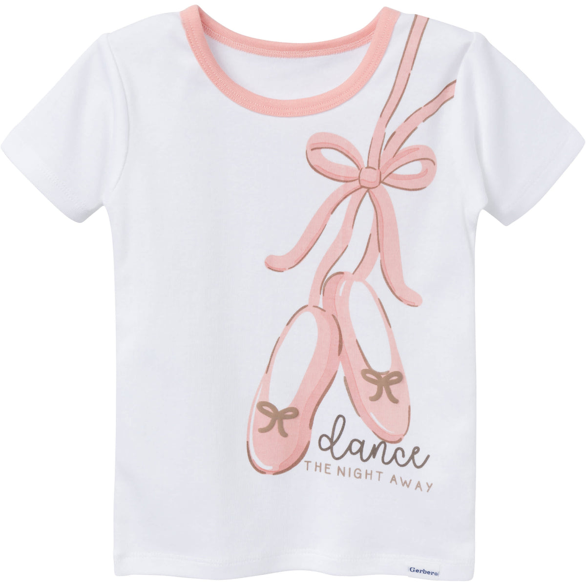 4-Piece Infant & Toddler Girls Ballet Slippers Shorts Pajamas Set, view 2