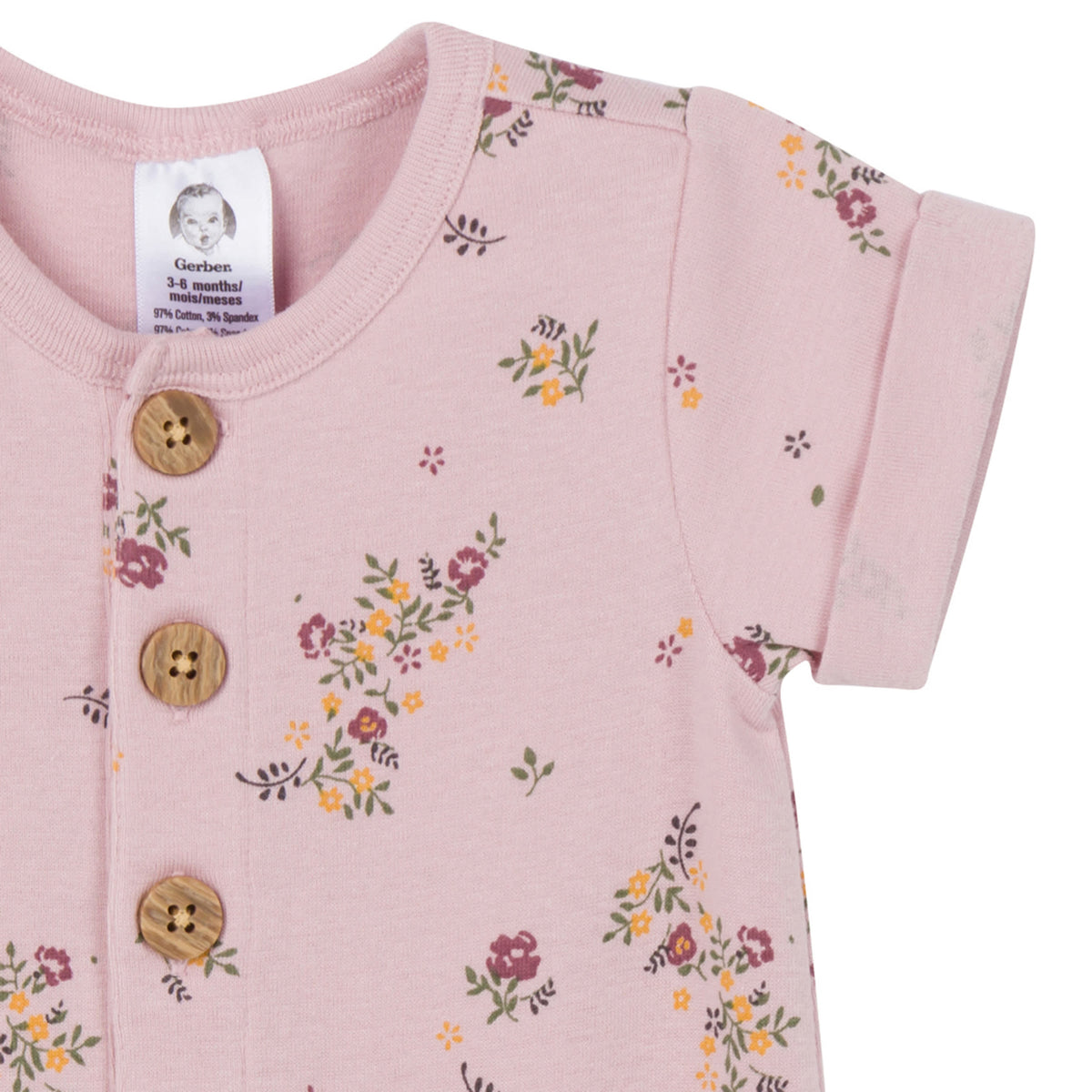 2-Pack Baby Girls Floral Romper, view 5