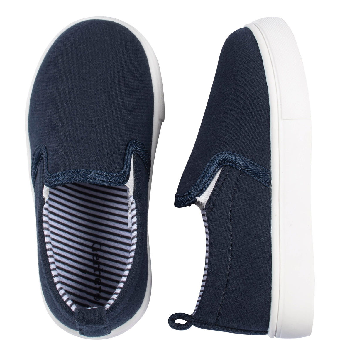 Infant & Toddler Boys Navy Slip-On Sneaker, view 2