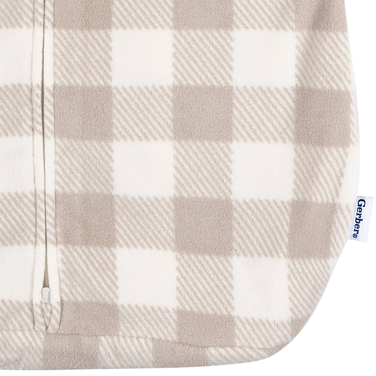 Baby Neutral Grey Plaid Wearable Blanket, view 4
