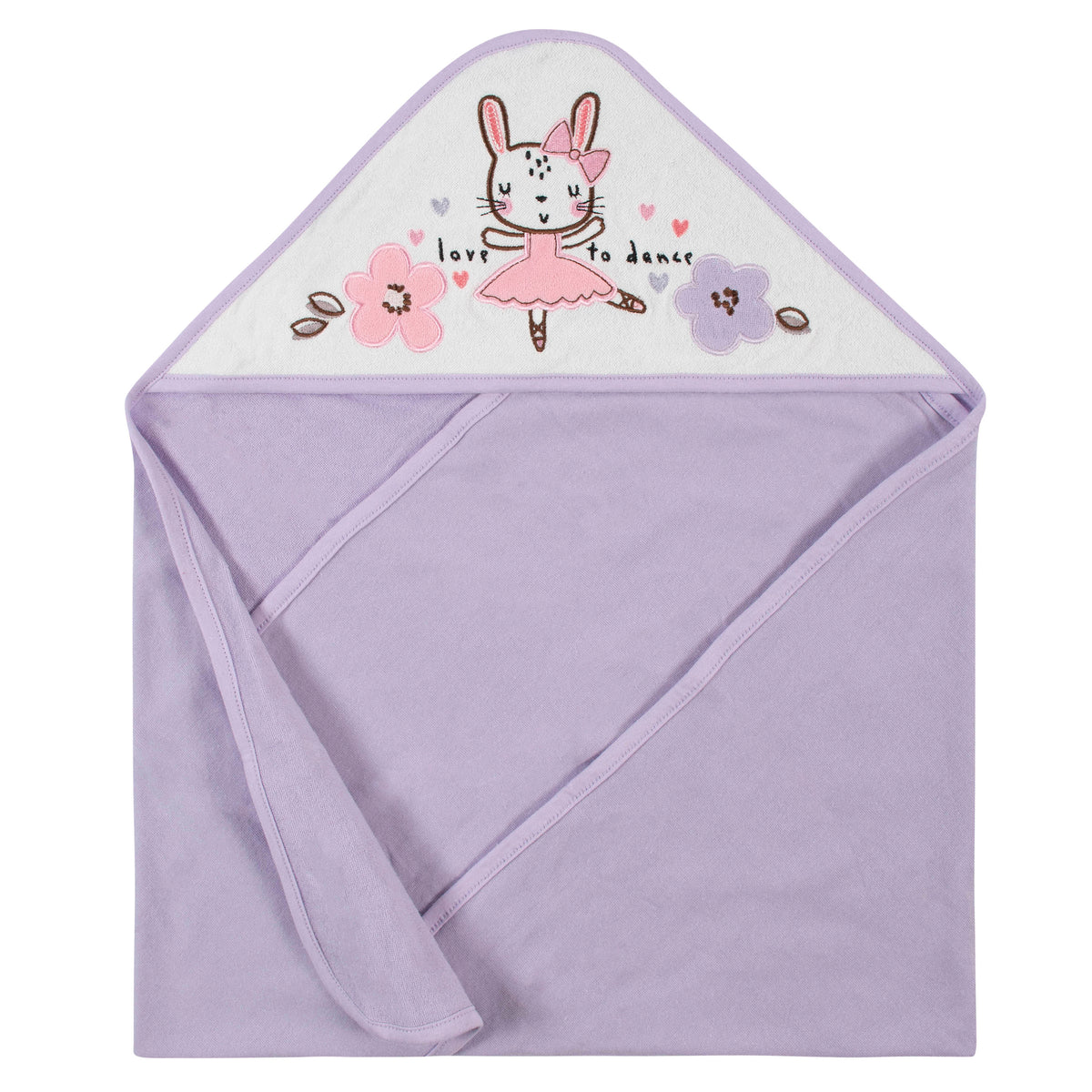 2-Pack Baby Girls Bunny Hooded Towels, view 2