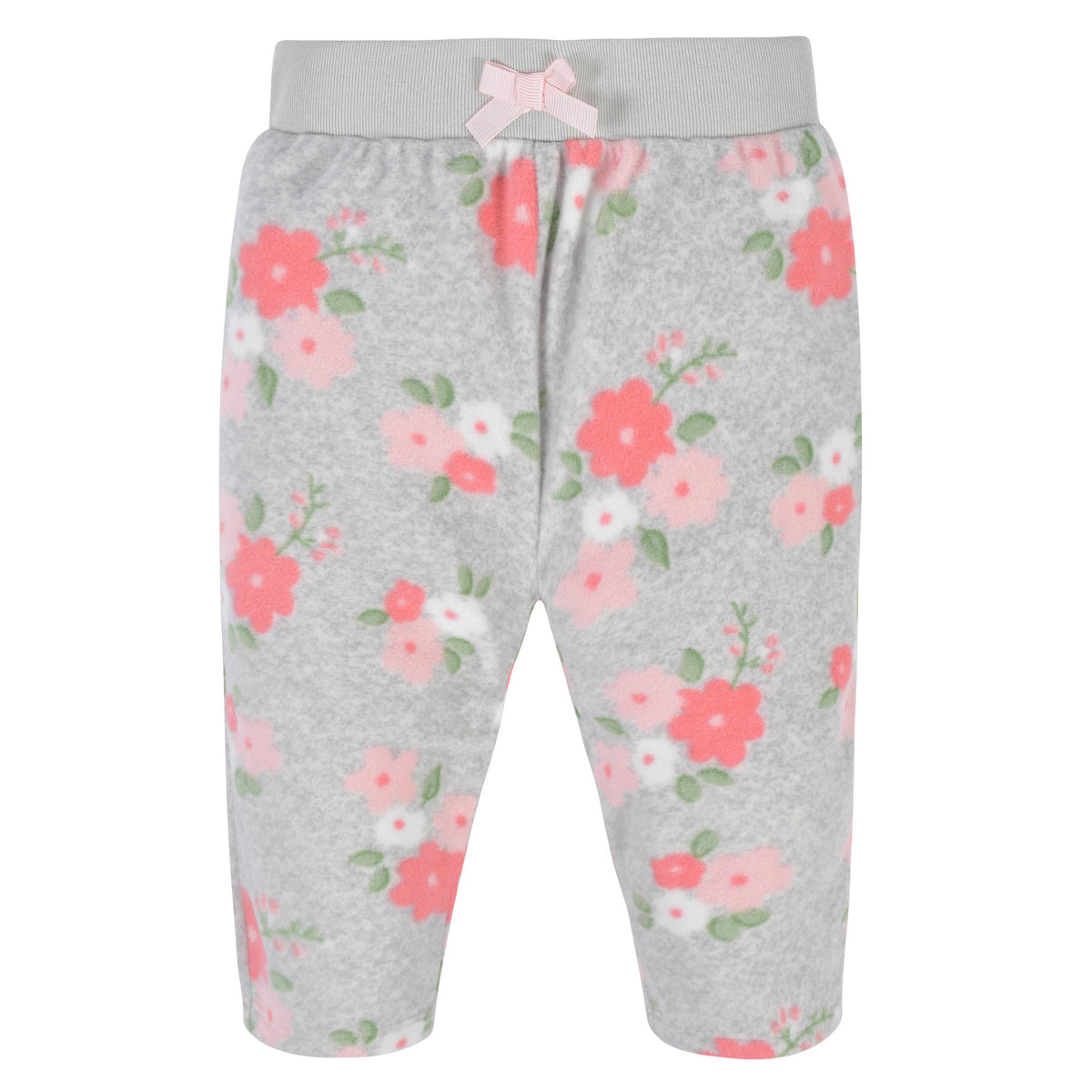 4-Pack Baby Girls Floral Microfleece Pants, view 4