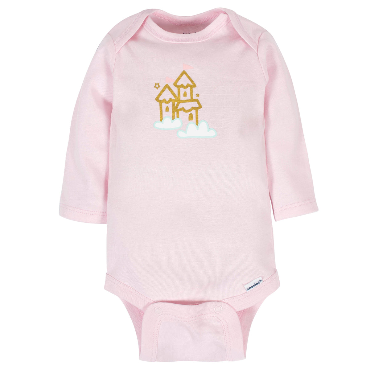 6-Pack Baby Girls Castle Long Sleeve Onesies Bodysuits, view 2