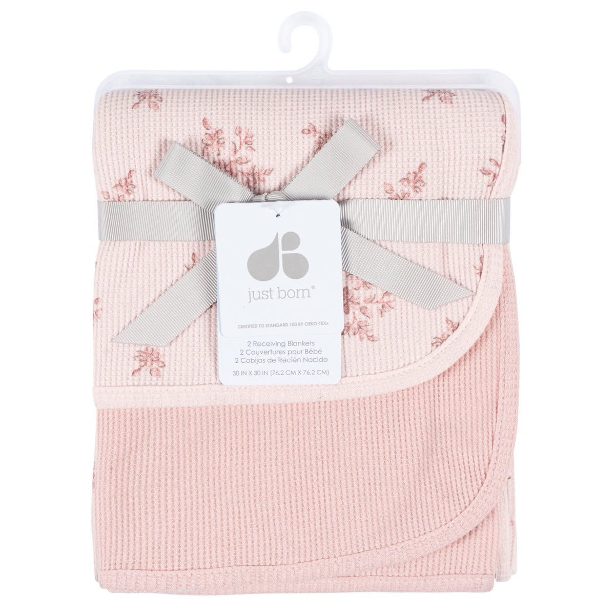 2-Pack Baby Girls Pink Cotton Thermal Blanket, view 4