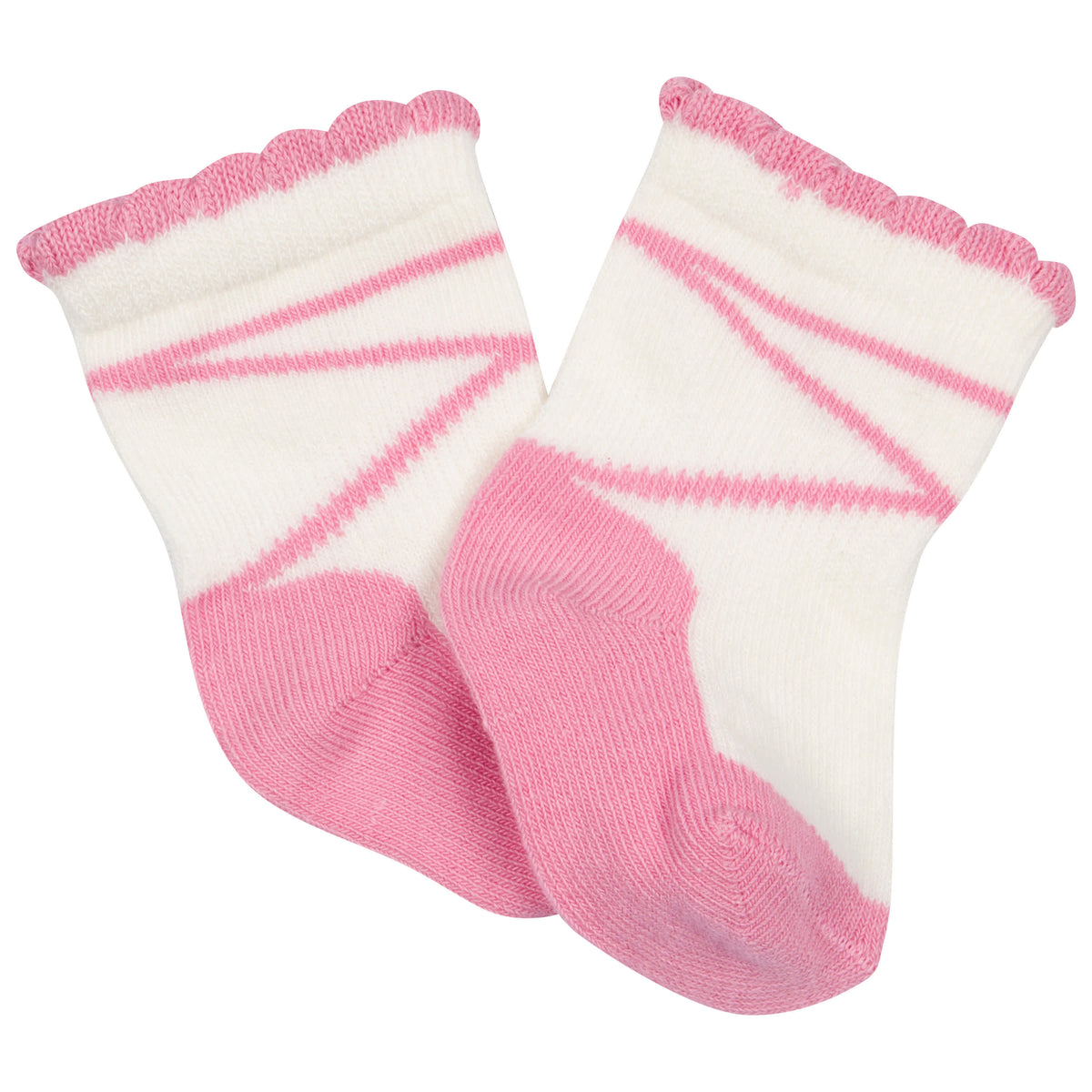 6-Pack Baby Girls Floral Wiggle Proof Socks, view 2