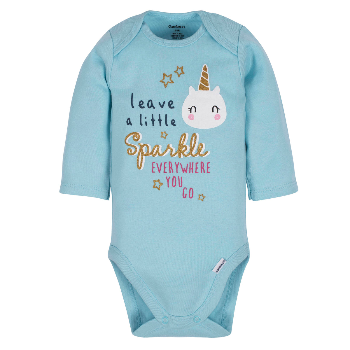 3-Piece Baby Girls Unicorn Bodysuit, Pant, & Cap Set, view 2