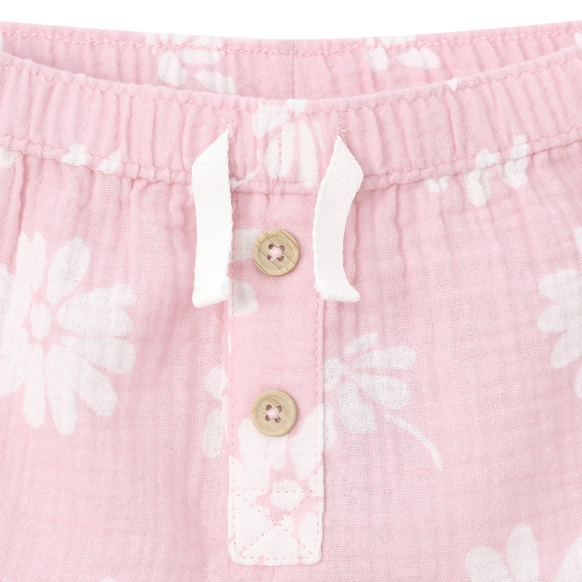 Infant & Toddler Pink Floral Gauze Shorts, view 3
