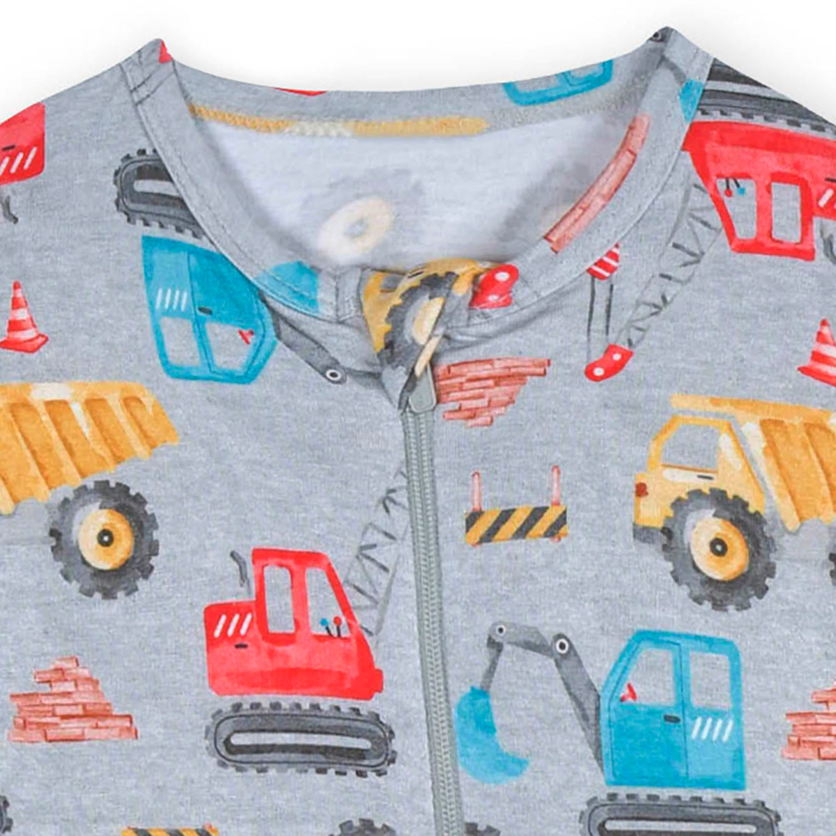 Baby & Toddler Boys Construction Trucks Buttery Soft Viscose Made from Eucalyptus Snug Fit Footed Pajamas, view 3
