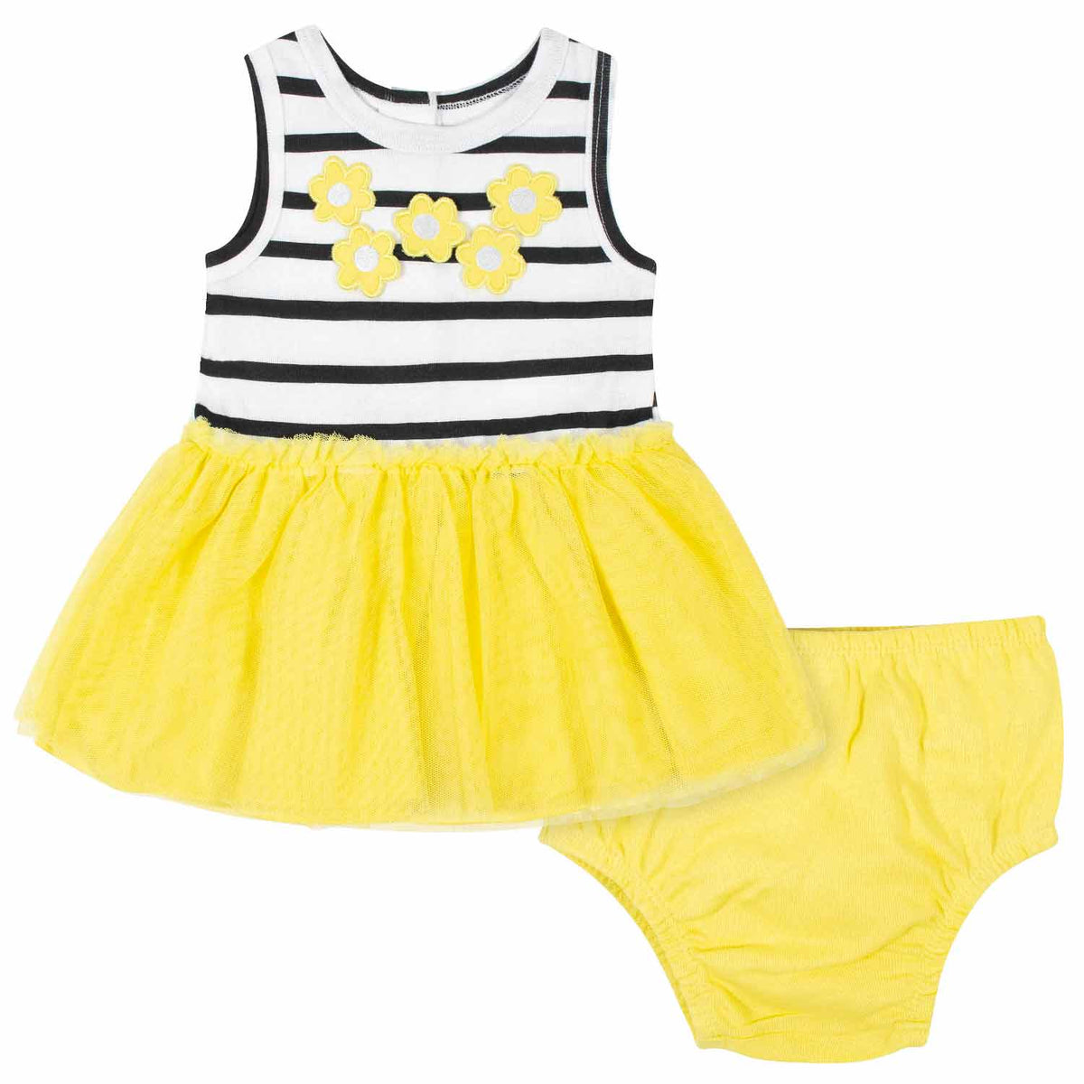 2-Piece Baby Girls Flowers Dress Set