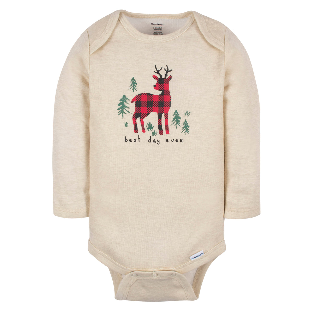 6-Pack Baby Neutral Deer Long Sleeve Onesies Bodysuits, view 5