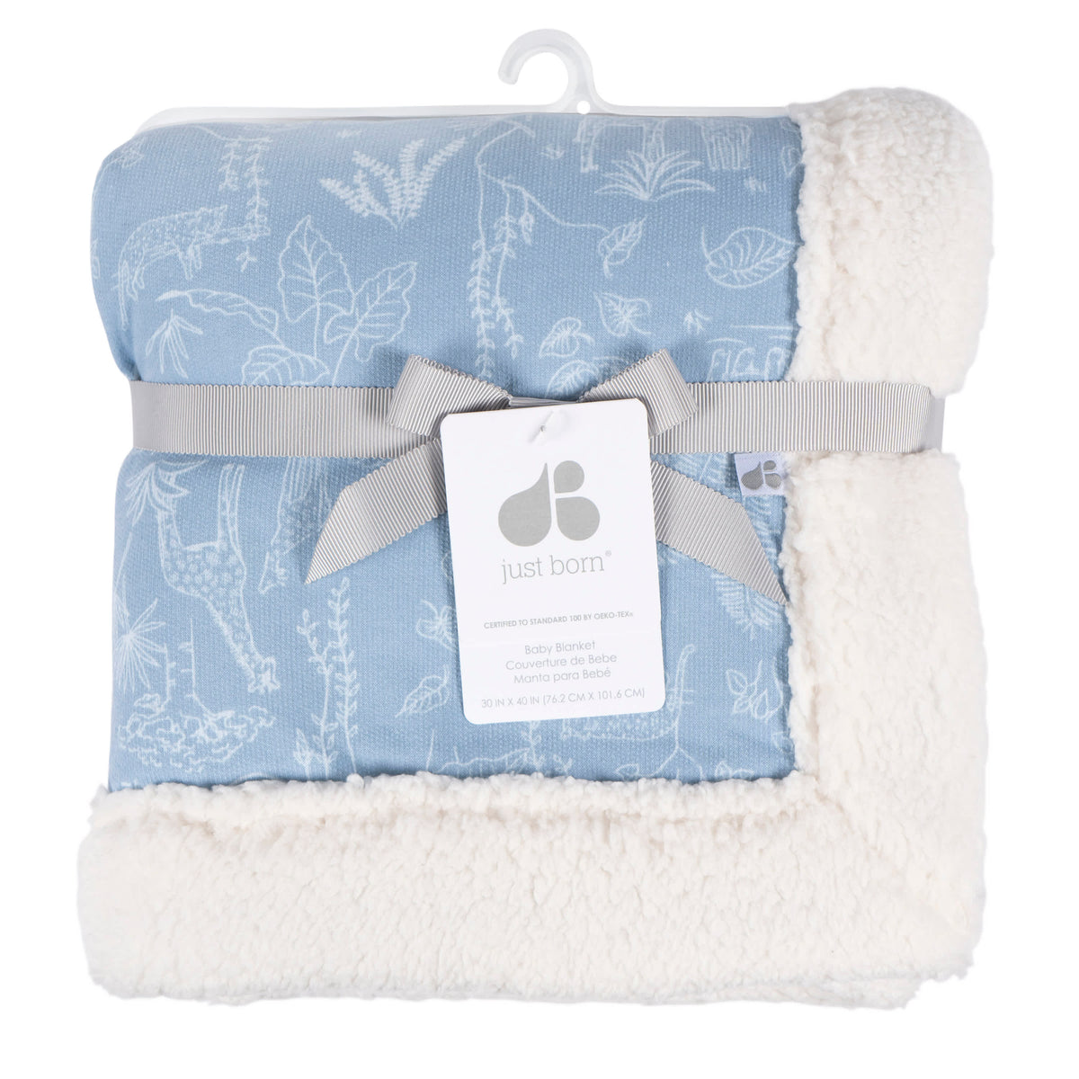 Baby Boys Blue Jungle Plush Blanket, view 3