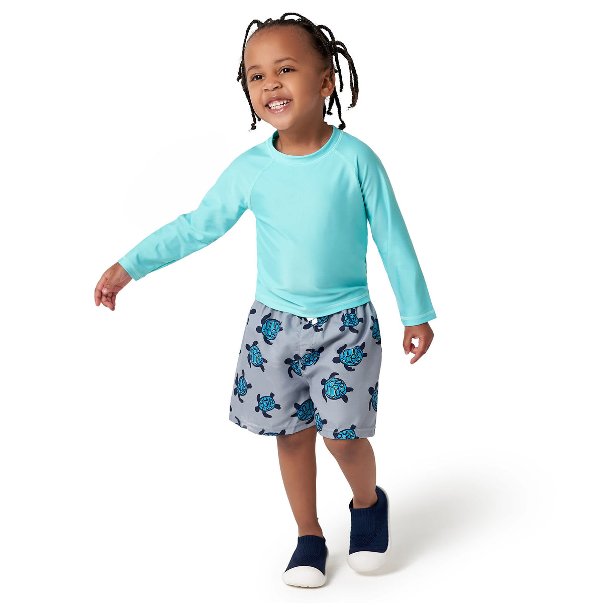 Baby & Toddler Neutral Aqua Rashguard, view 4