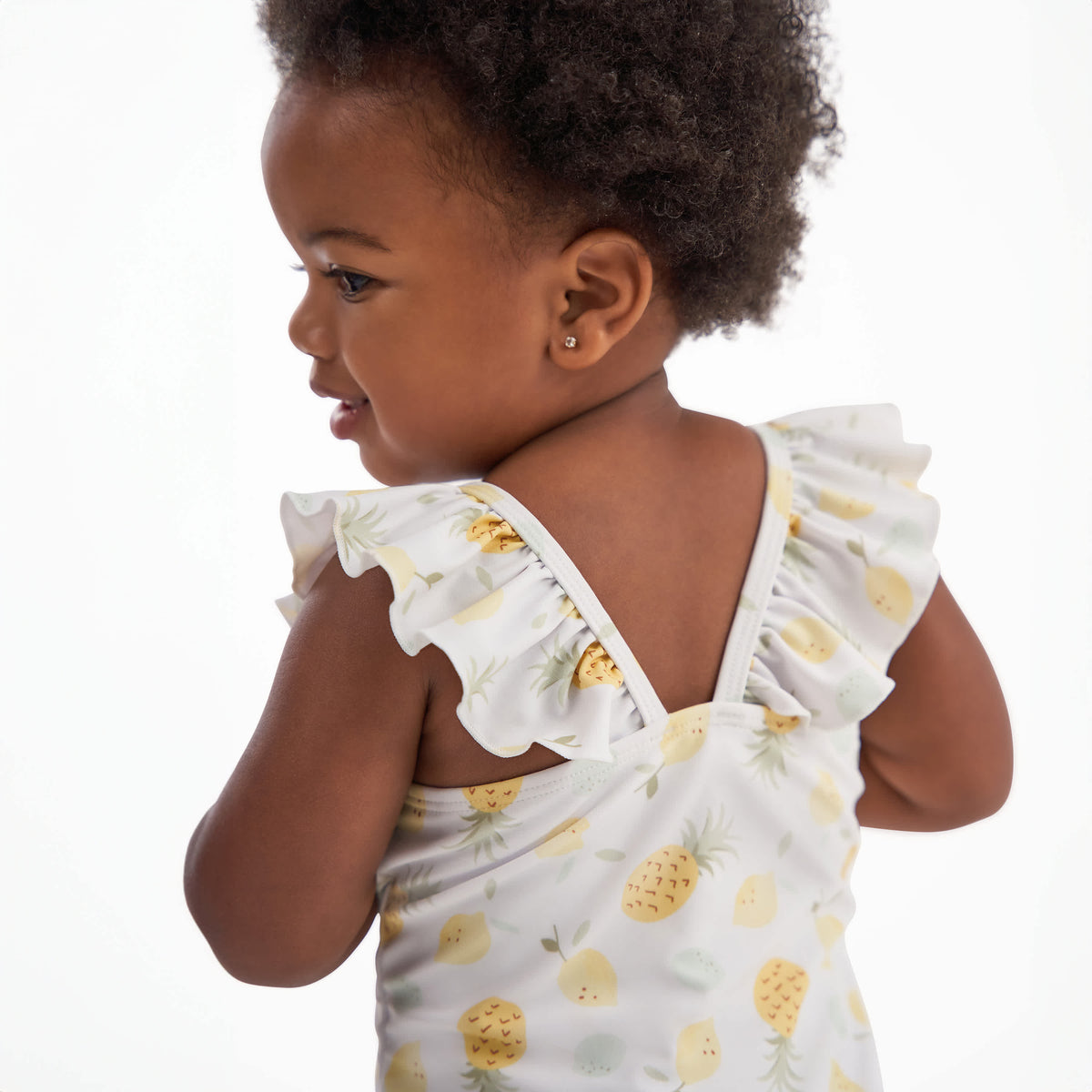 Baby Girls Pineapples Swimsuit, view 3