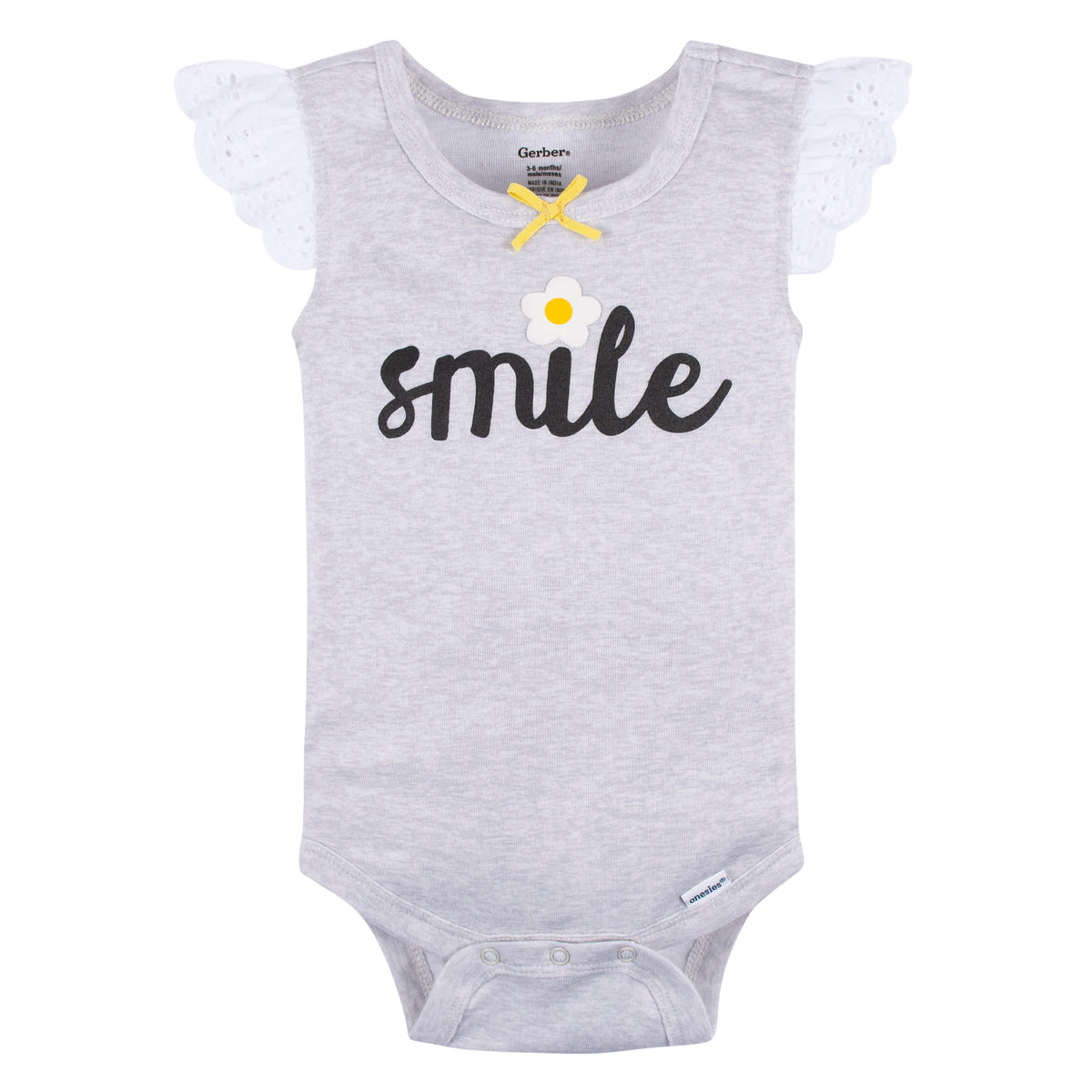 4-Pack Baby Girls Bee Garden Sleeveless Onesies Bodysuits, view 6