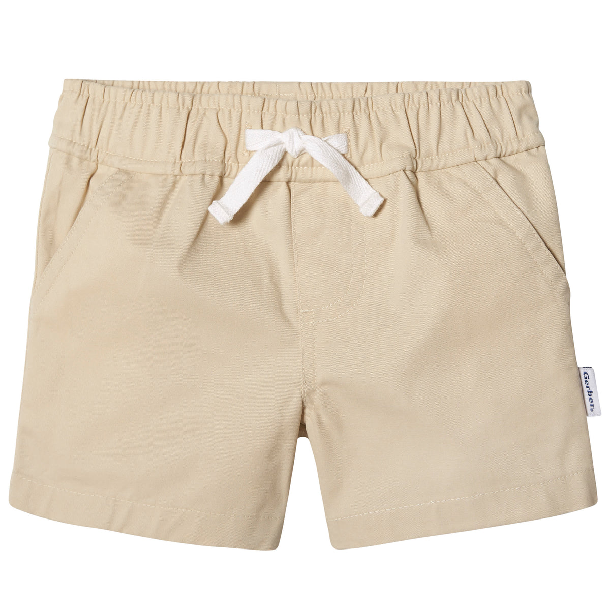 2-Pack Baby & Toddler Boys Navy Stripe and Khaki Twill Shorts, view 2