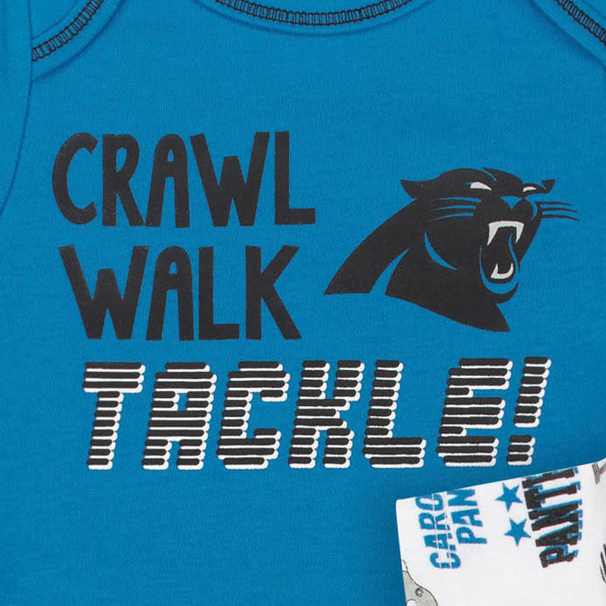 3-Pack Carolina Panthers Short Sleeve Bodysuits, view 2
