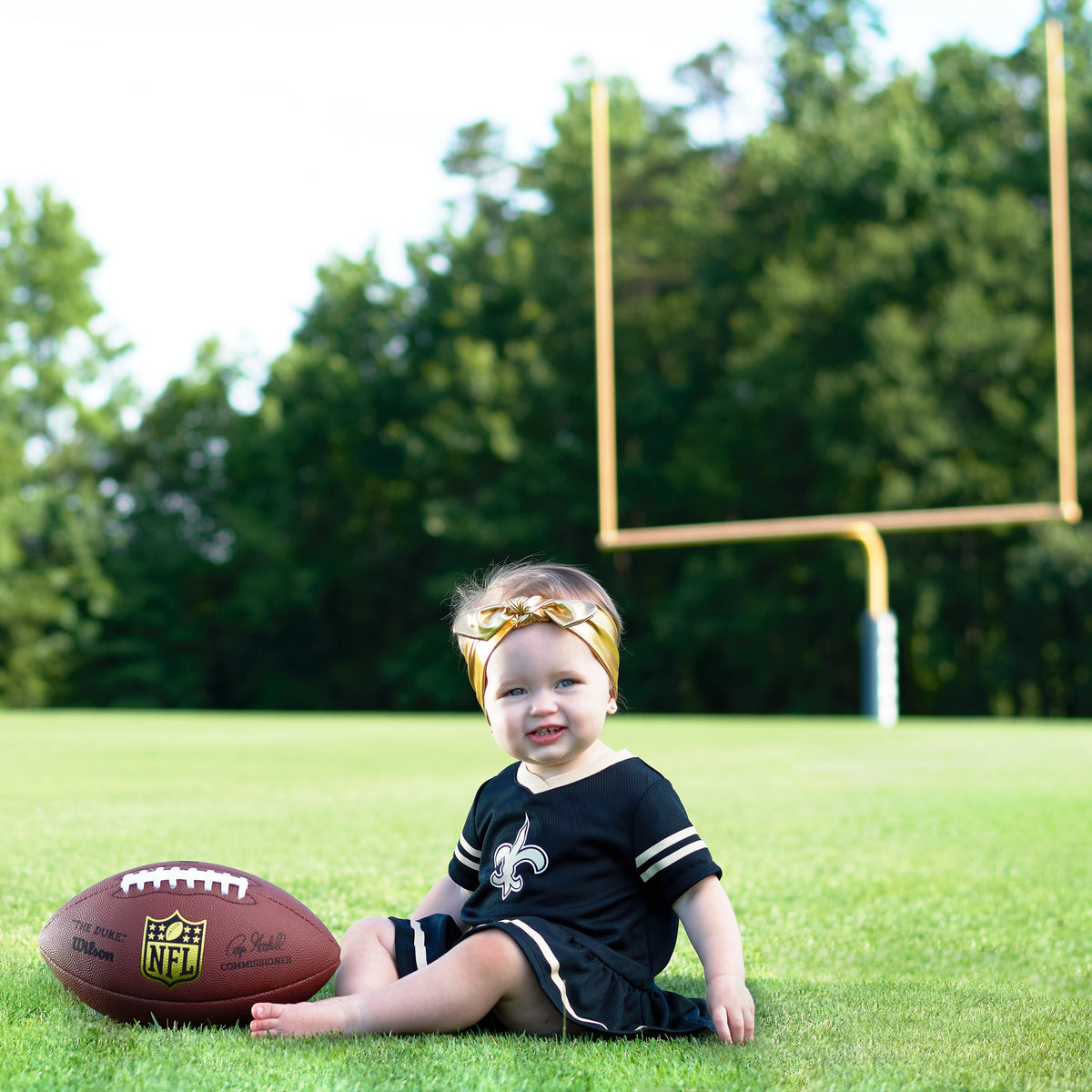 2-Piece New Orleans Saints Dress and Diaper Cover Set, view 3