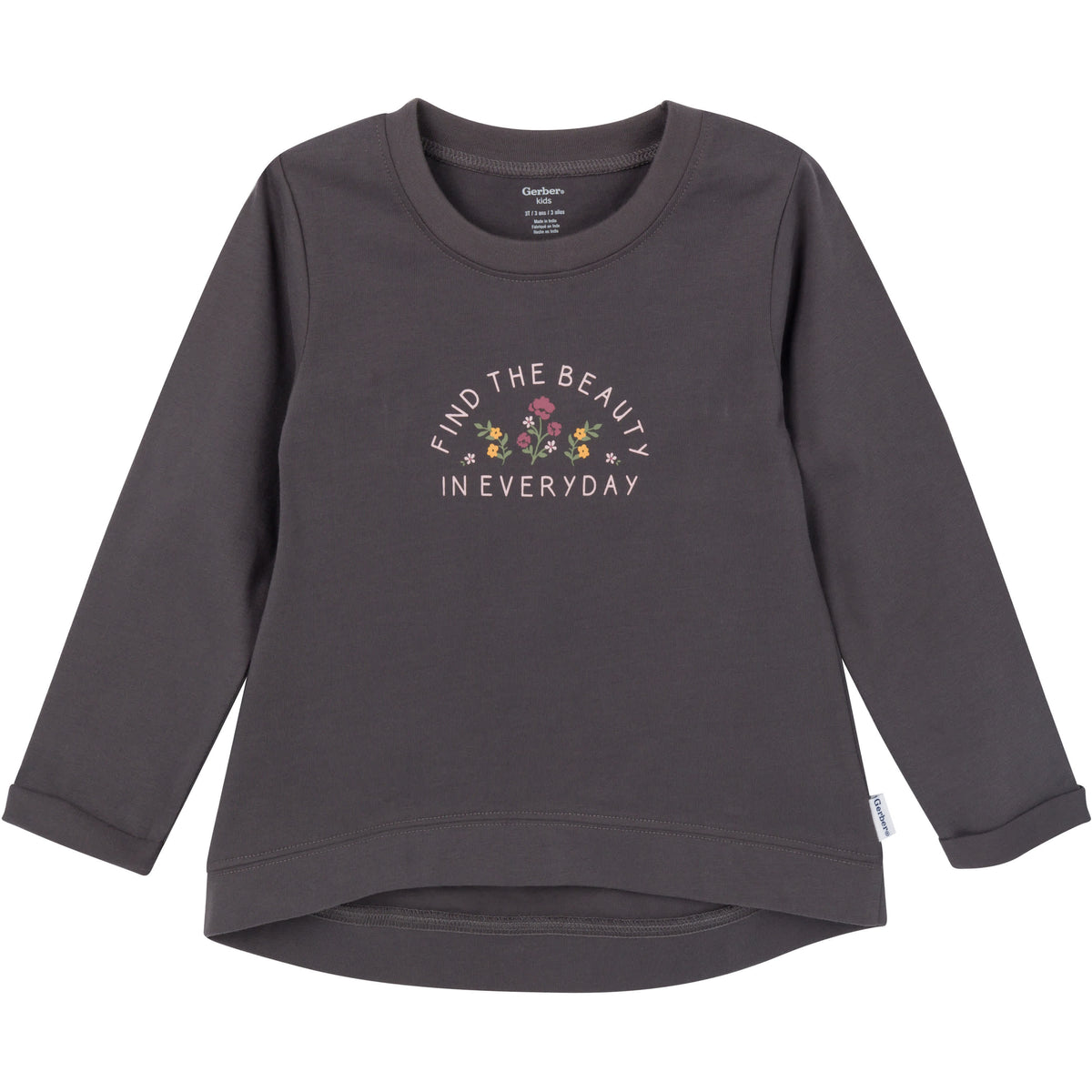 3-Piece Toddler Girls Brown/Violet Tunics and Leggings, view 5
