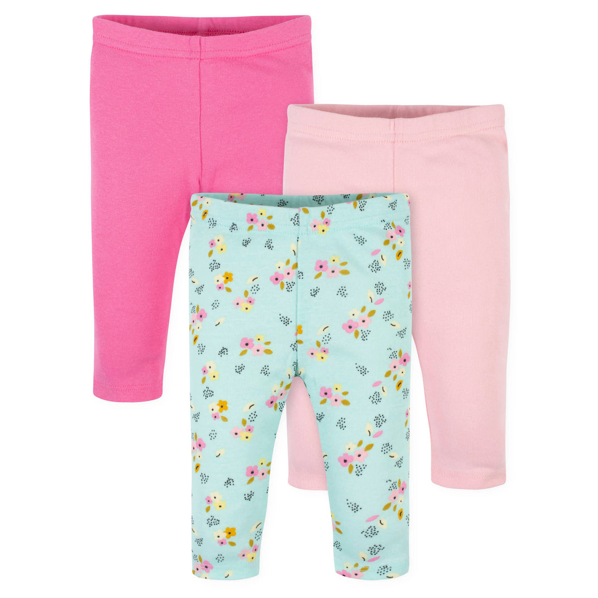 3-Pack Baby Girls Floral & Pink Pants
