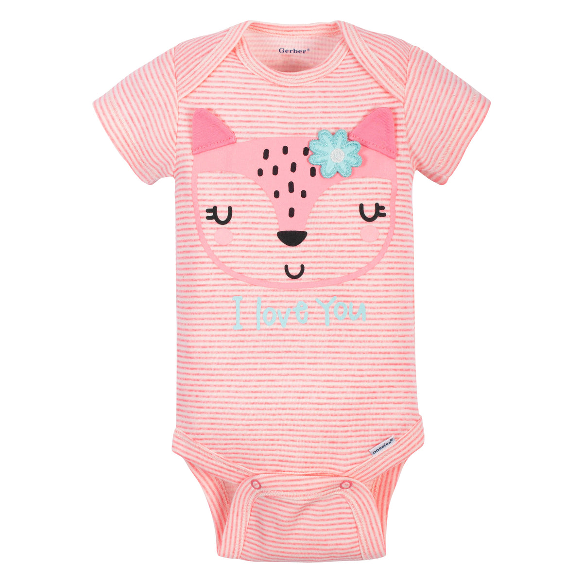 5-Pack Baby Girls Fox Short Sleeve Onesies Bodysuits, view 2