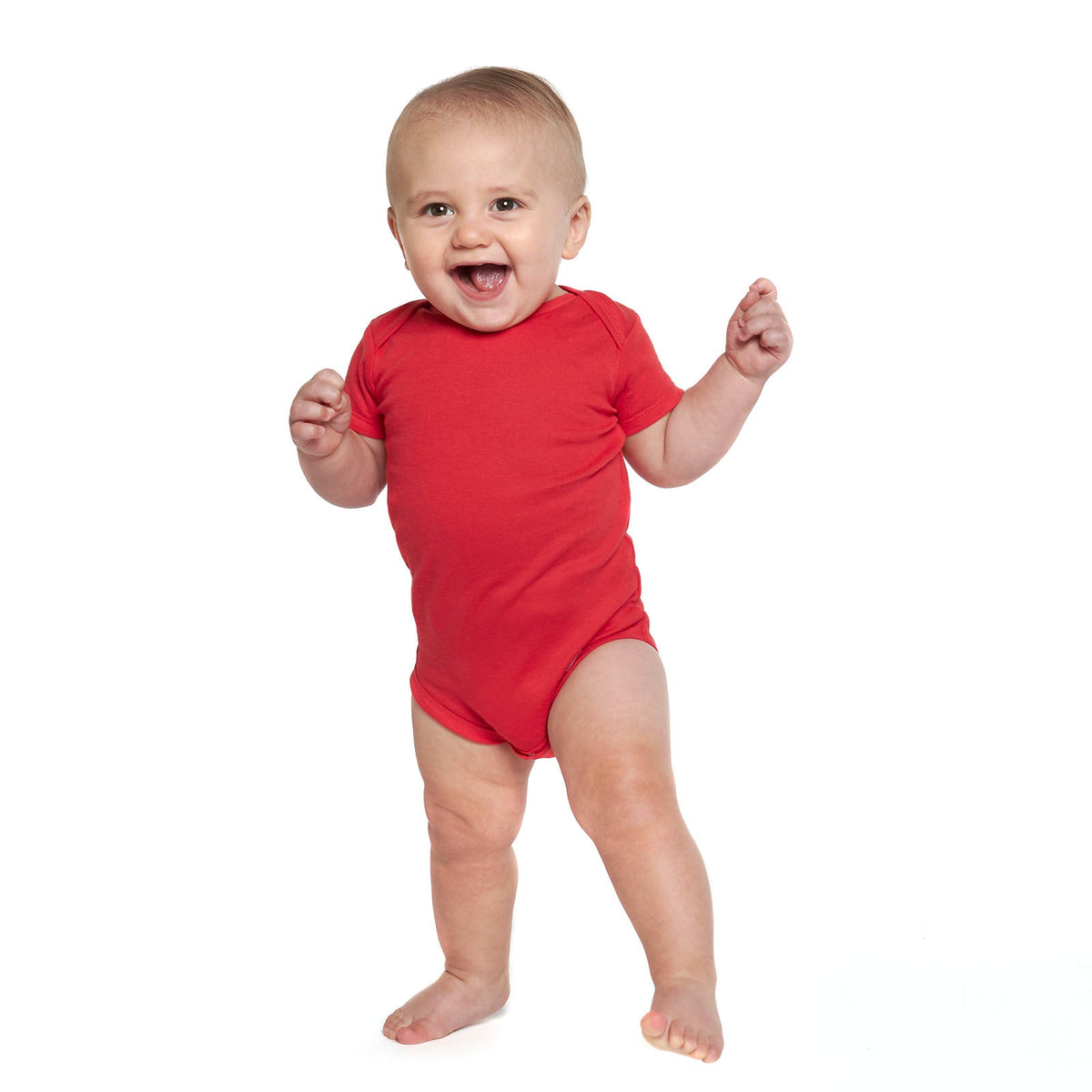 Short Sleeve Red Onesies Bodysuit, view 2