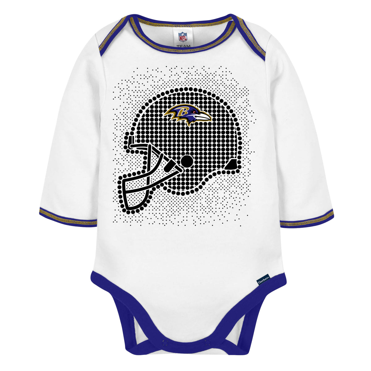 3-Piece Baby Boys Ravens Bodysuit, Footed Pant, & Cap Set, view 3
