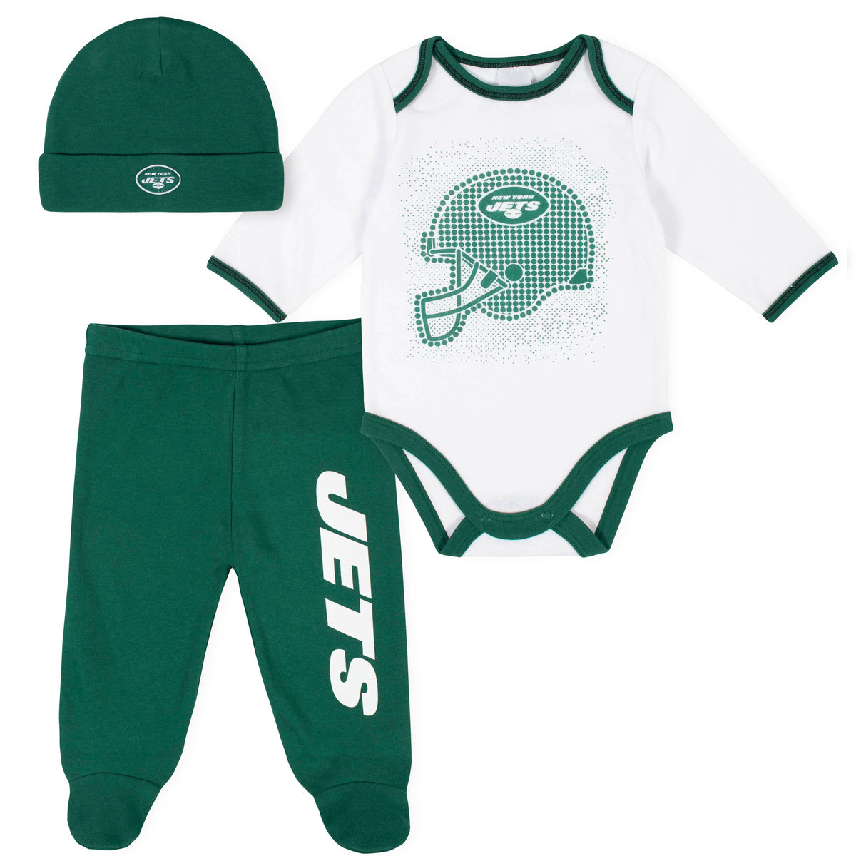 3-Piece Baby Boys Jets Bodysuit, Pant, and Cap Set