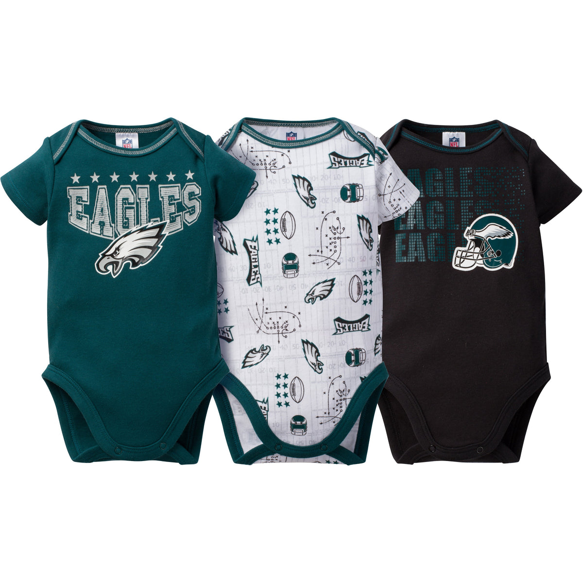 NFL 3- Baby Boys Eagles Short Sleeve Bodysuit