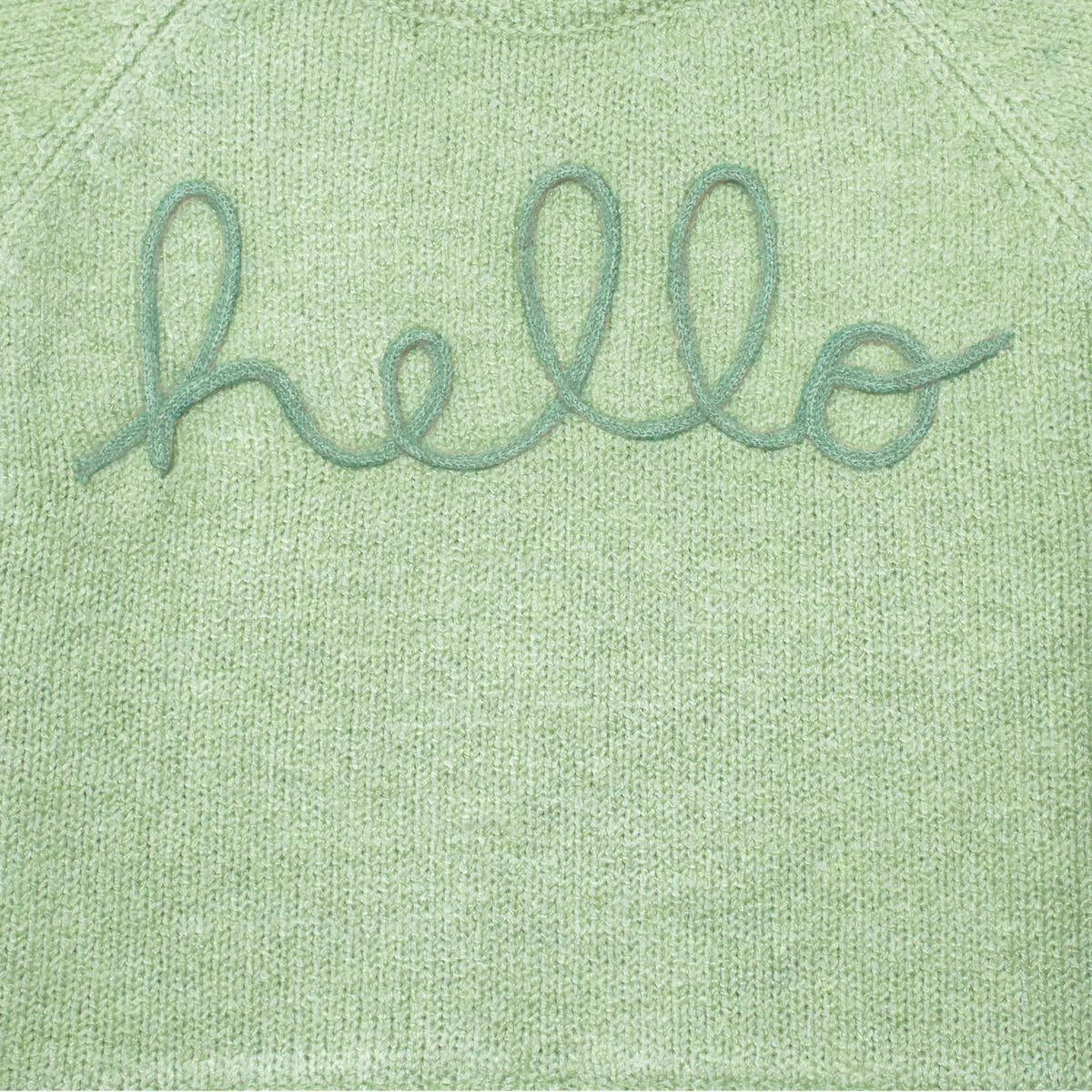Infant & Toddler Girls Green Sweater With Tulle Trim, view 2