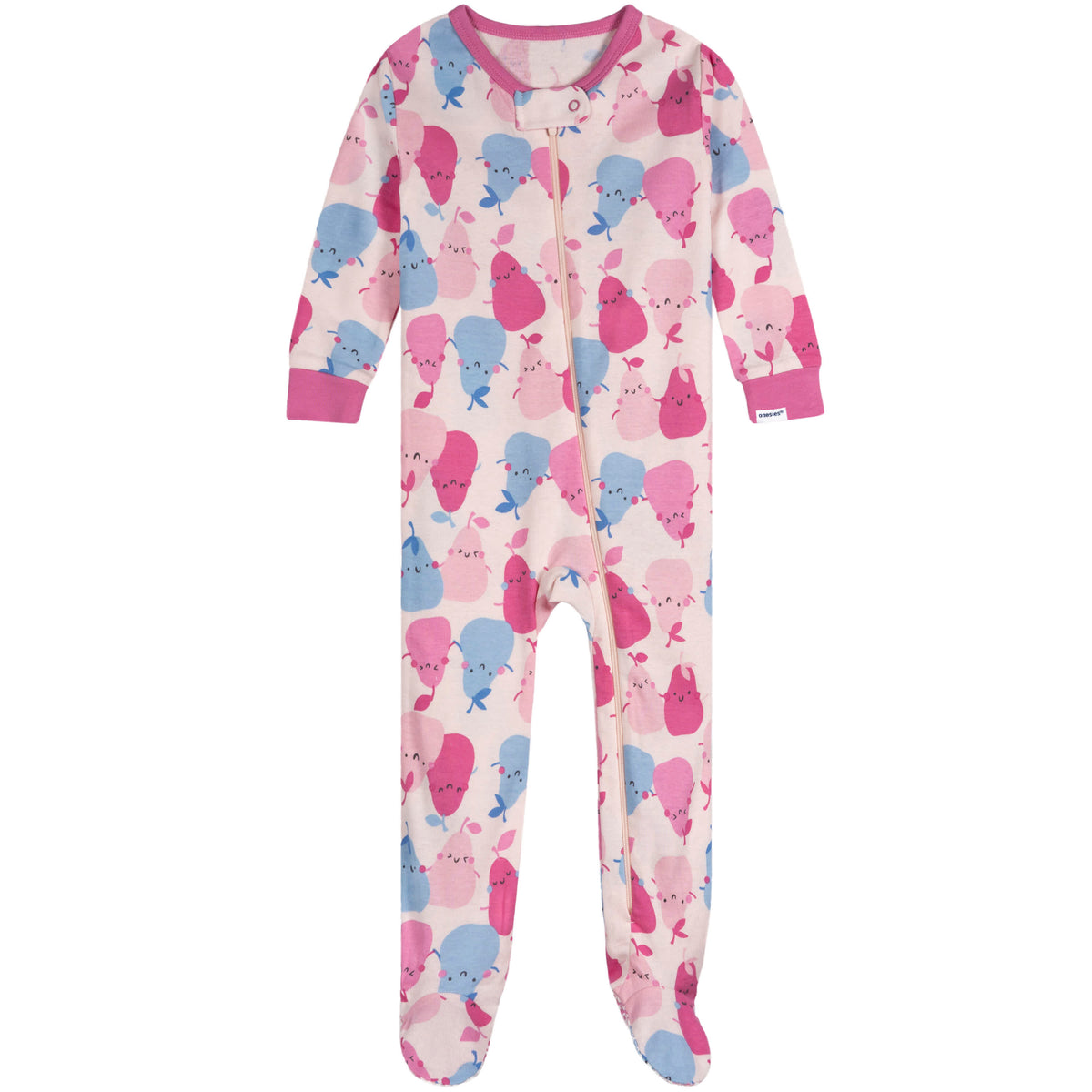 2-Pack Baby Girls Pears Footed Pajamas, view 4