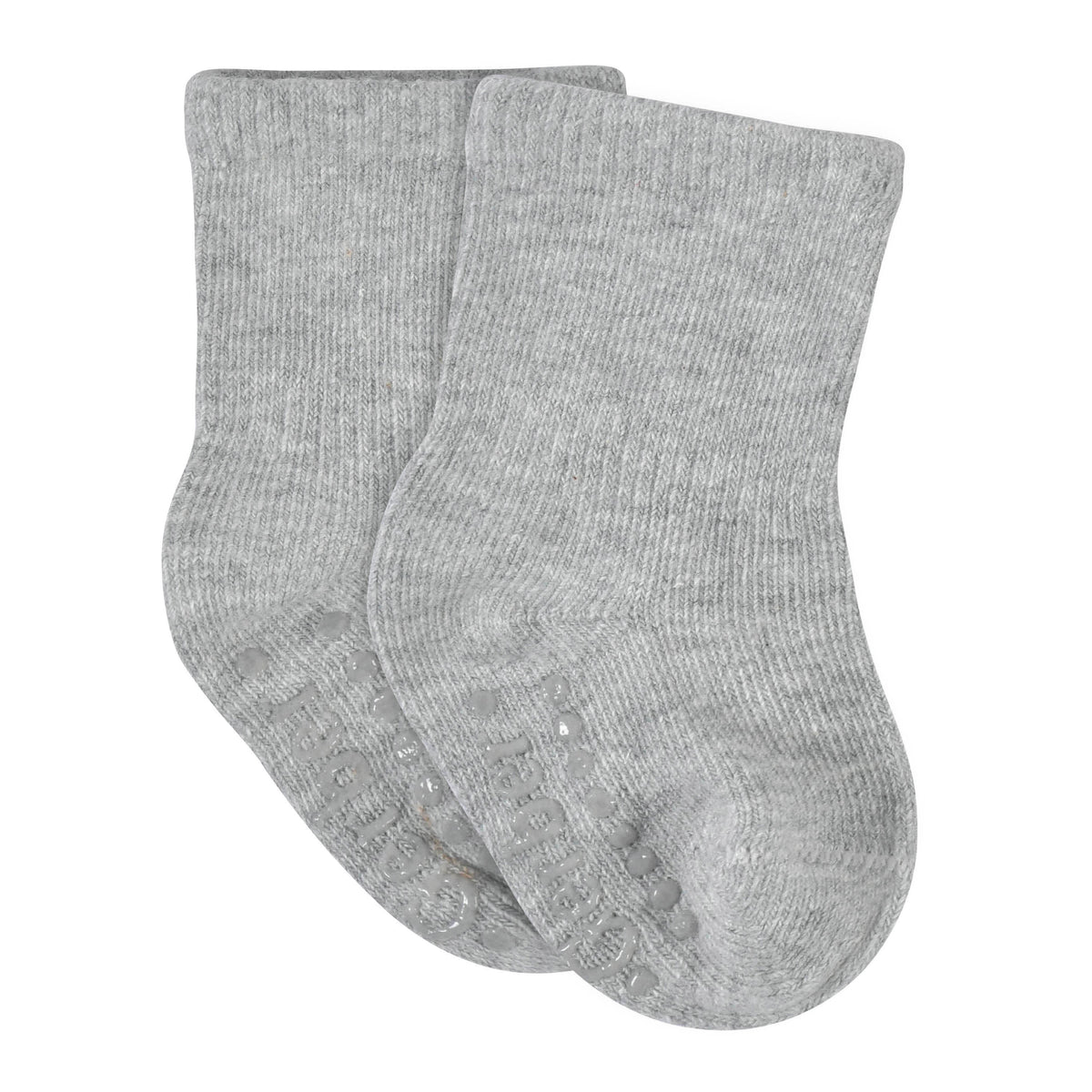 8-Pack Baby & Toddler Gray Heather Wiggle-Proof Jersey Crew Socks, view 3