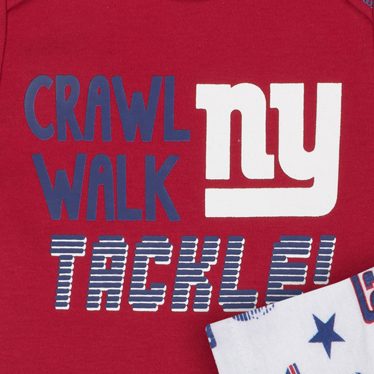 3-Pack New York Giants Short Sleeve Bodysuits, view 2