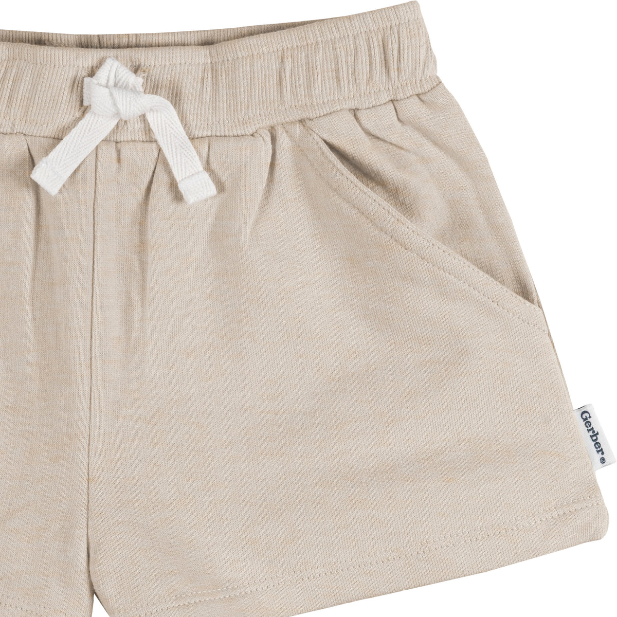 3-Pack Baby & Toddler Girls Green/Oatmeal/Dk Grey Heather Knit Short, view 5