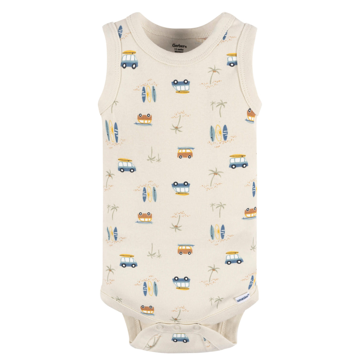 4-Pack Baby Boys Surfer Onesies Bodysuits, view 2
