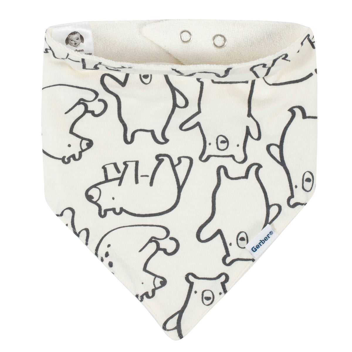 4-Pack Baby Boys Bear Bandana Bibs, view 4