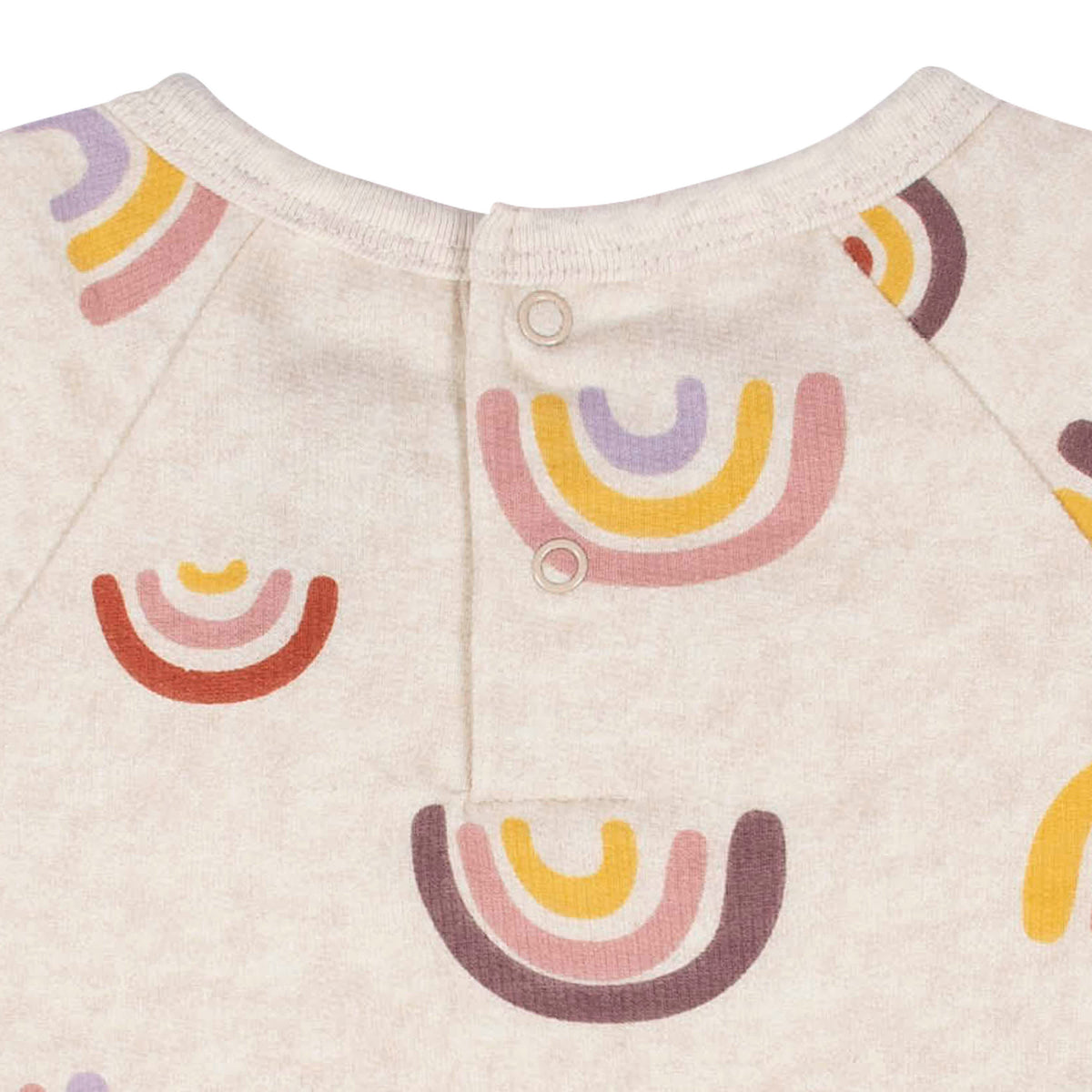 2-Piece Infant & Toddler Girls Burgundy Rainbow Peplum Top & Leggings Set, view 3