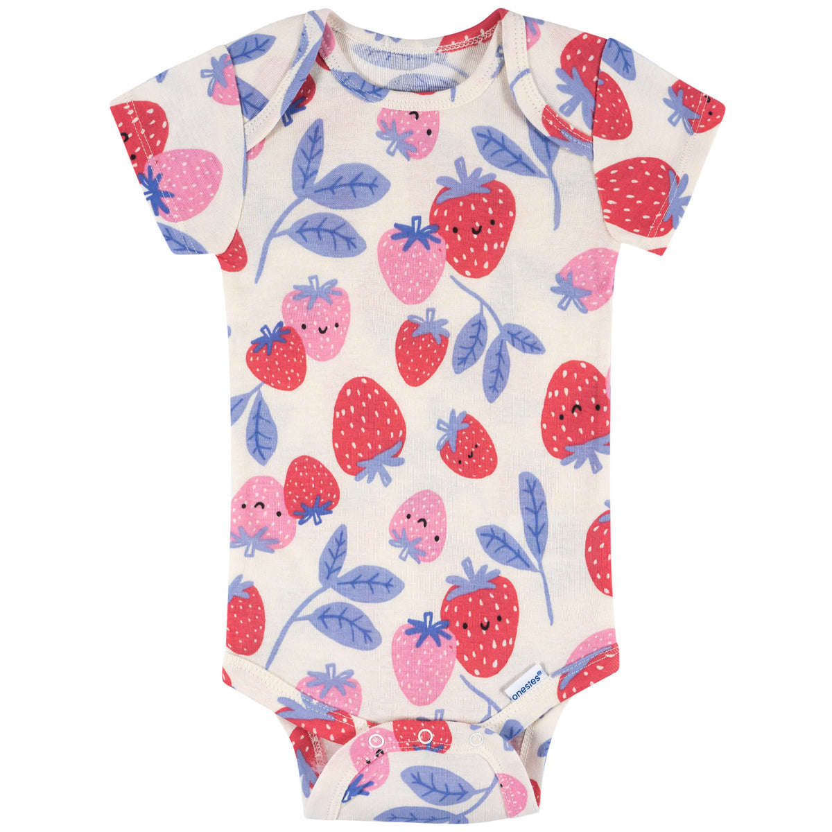8-Pack Baby Girls Berry Happy Short Sleeve Onesies Bodysuits, view 8