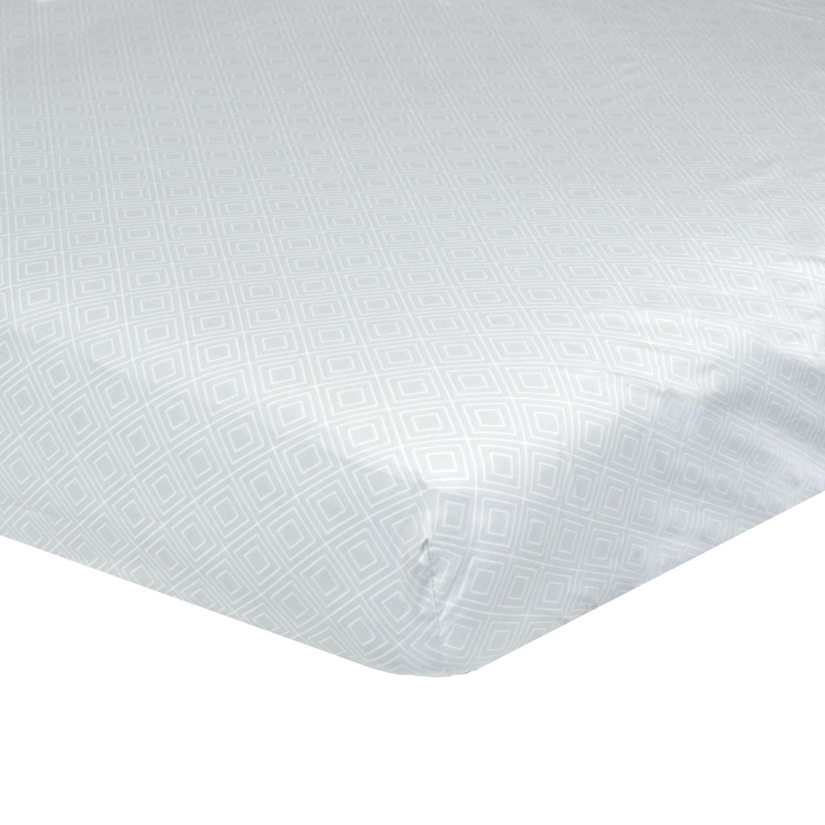 Just Born Dream Fitted Crib Sheet, Gray Geometric