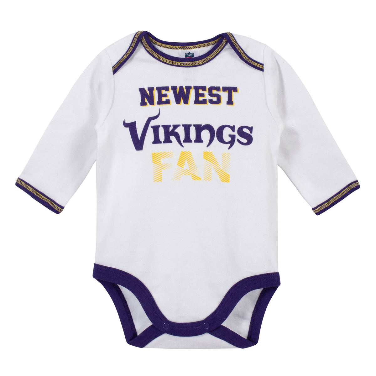 Baby Boys Minnesota Vikings 3-Piece Bodysuit, Pant and Cap Set, view 2