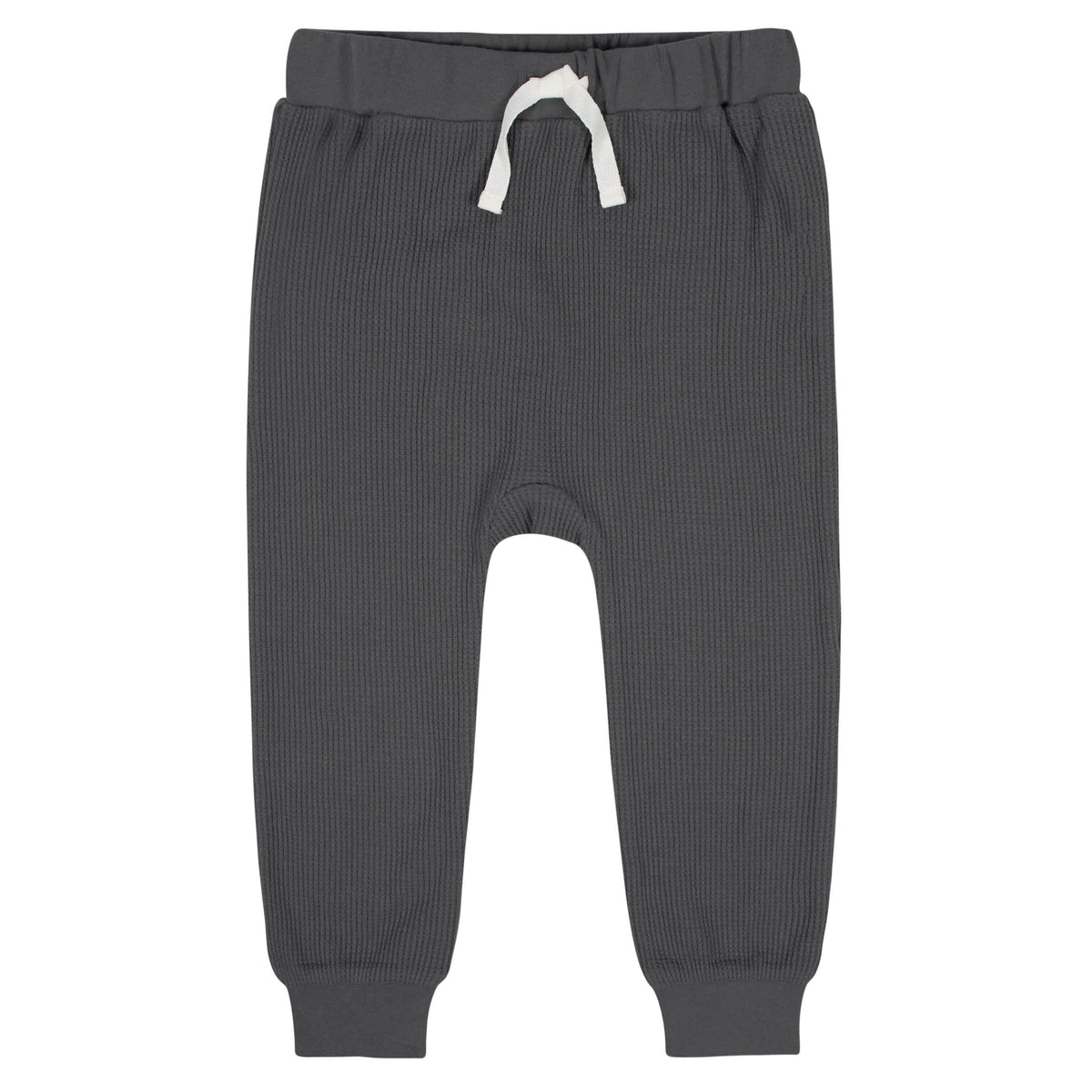 2-Piece Infant & Toddler Boys Charcoal Waffle Hoodie & Jogger Set, view 6